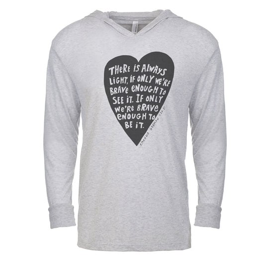 Unisex Hoodie Lightweight Cotton Polyester - Heather Royal & Gray White Print Sweatshirt