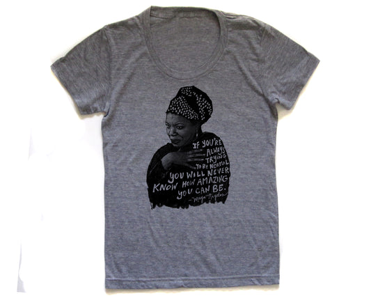 Women's V-Neck Tee - Maya Angelou Shirt | Soft Tri Blend Fabric, Eco Friendly