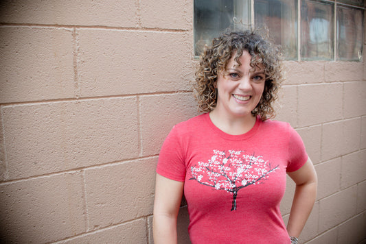 Women's Tri-Blend Tee – Cherry Blossom Shirt | Lightweight Floral Graphic Top