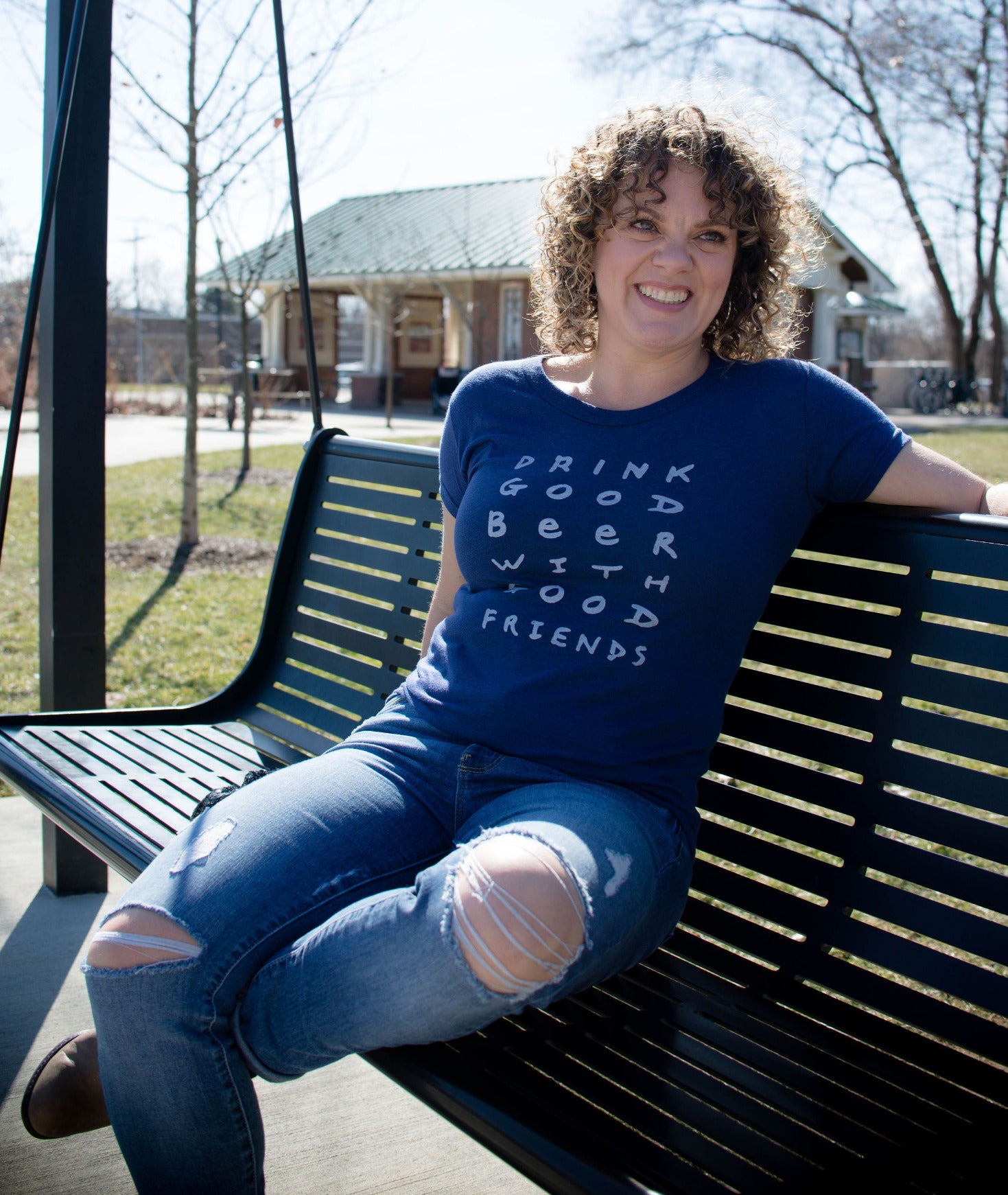 Good Beer Good Friends : women's tri-blend tee