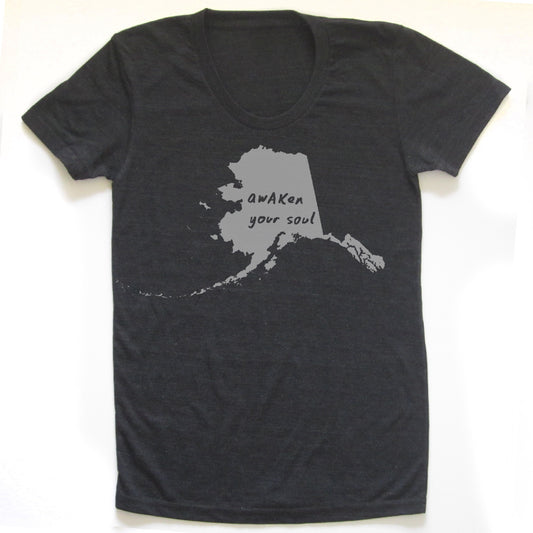 Alaska : awAKen your soul women tri-blend tee, Women's Apparel - Megan Lee Designs