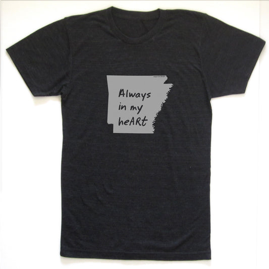 Arkansas : Always in my heARt unisex tri-blend tee, Unisex Apparel - Megan Lee Designs