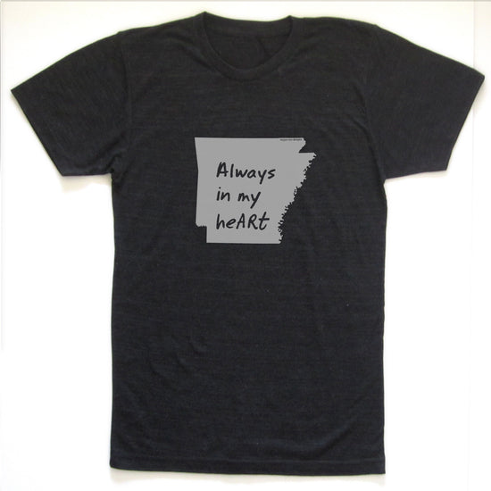 Arkansas : Always in my heARt unisex tri-blend tee, Unisex Apparel - Megan Lee Designs