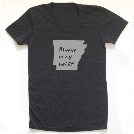 SALE Arkansas : always in my heARt women tri-blend tee - Megan Lee Designs