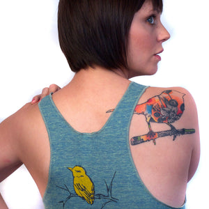 Bird and Branch : women racerback tri-blend tank, Women's Apparel - Megan Lee Designs