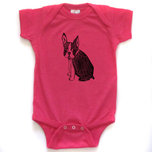 Boston Terrier Onesie – Soft Cotton Baby Bodysuit | Machine Washable Infant One-Piece
