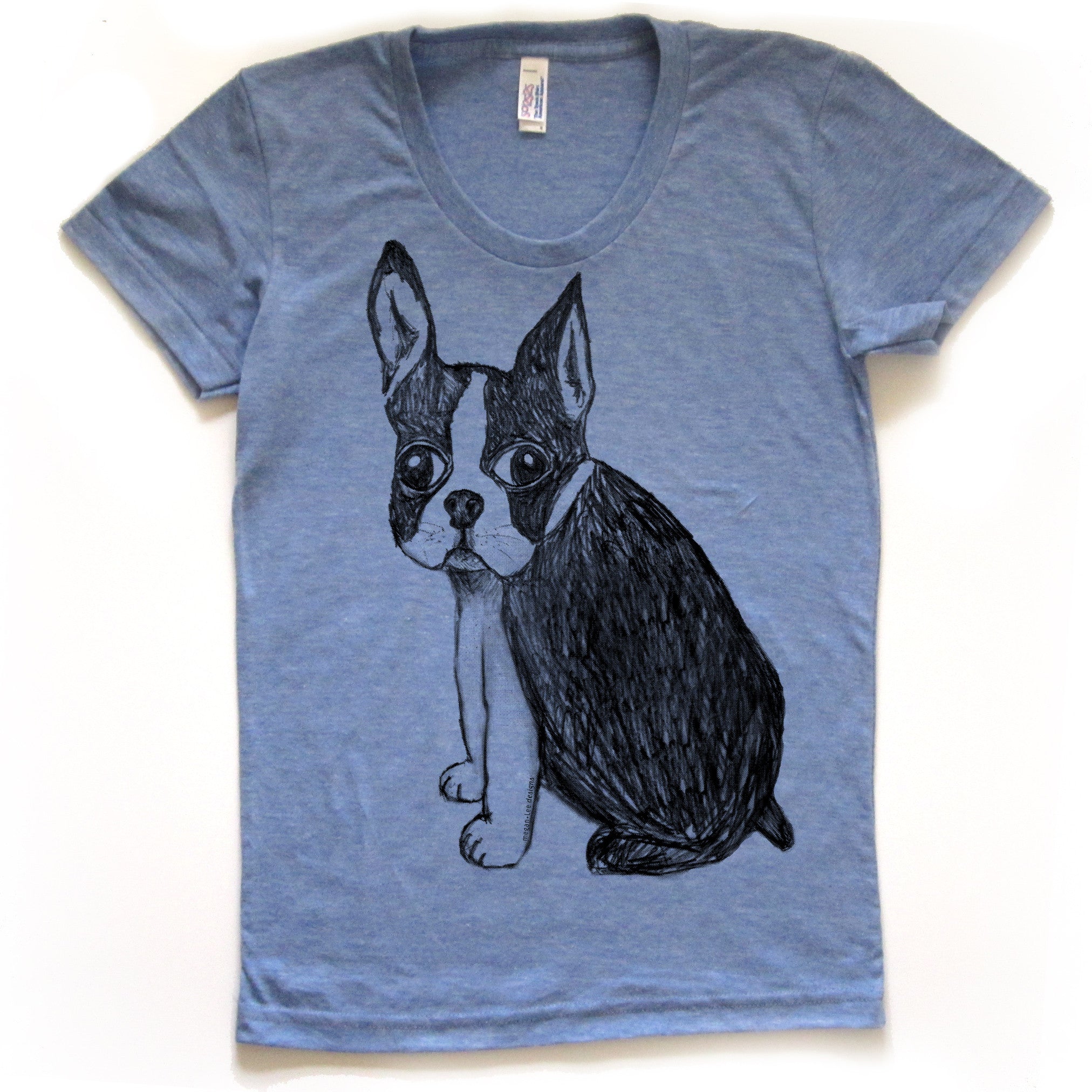 Boston Terrier : women tri-blend tee, Women's Apparel - Megan Lee Designs