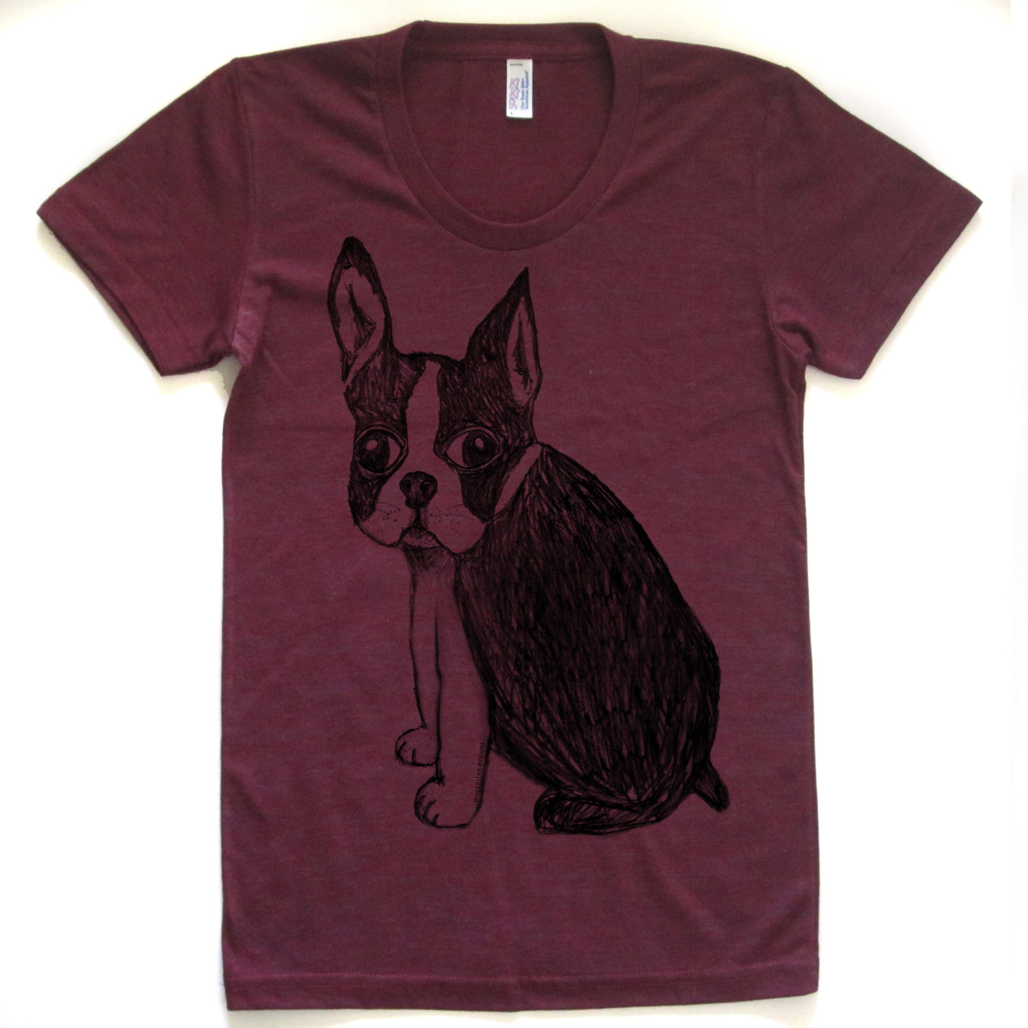 Boston Terrier : women tri-blend tee, Women's Apparel - Megan Lee Designs