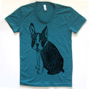 Boston Terrier : women tri-blend tee, Women's Apparel - Megan Lee Designs