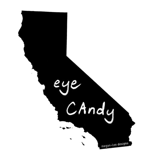 California : eye CAndy bodysuit (white), Baby Apparel - Megan Lee Designs