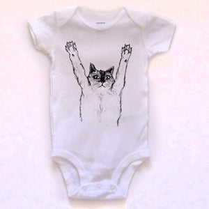 Cat : bodysuit (white), Baby Apparel - Megan Lee Designs