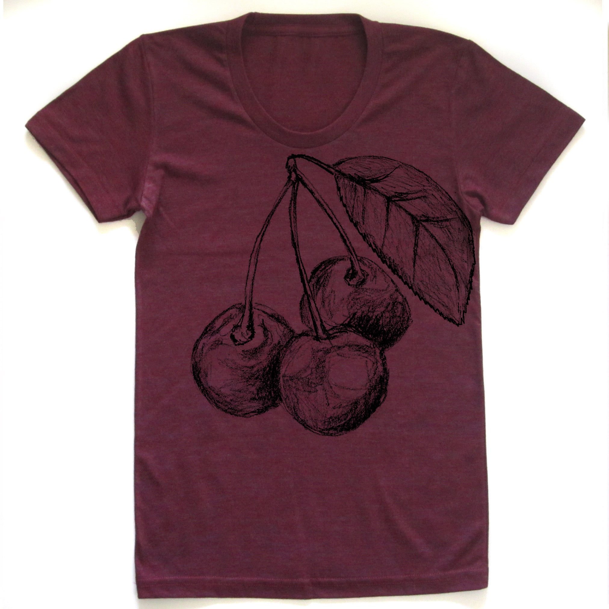 Cherries : women tri-blend tee, Women's Apparel - Megan Lee Designs