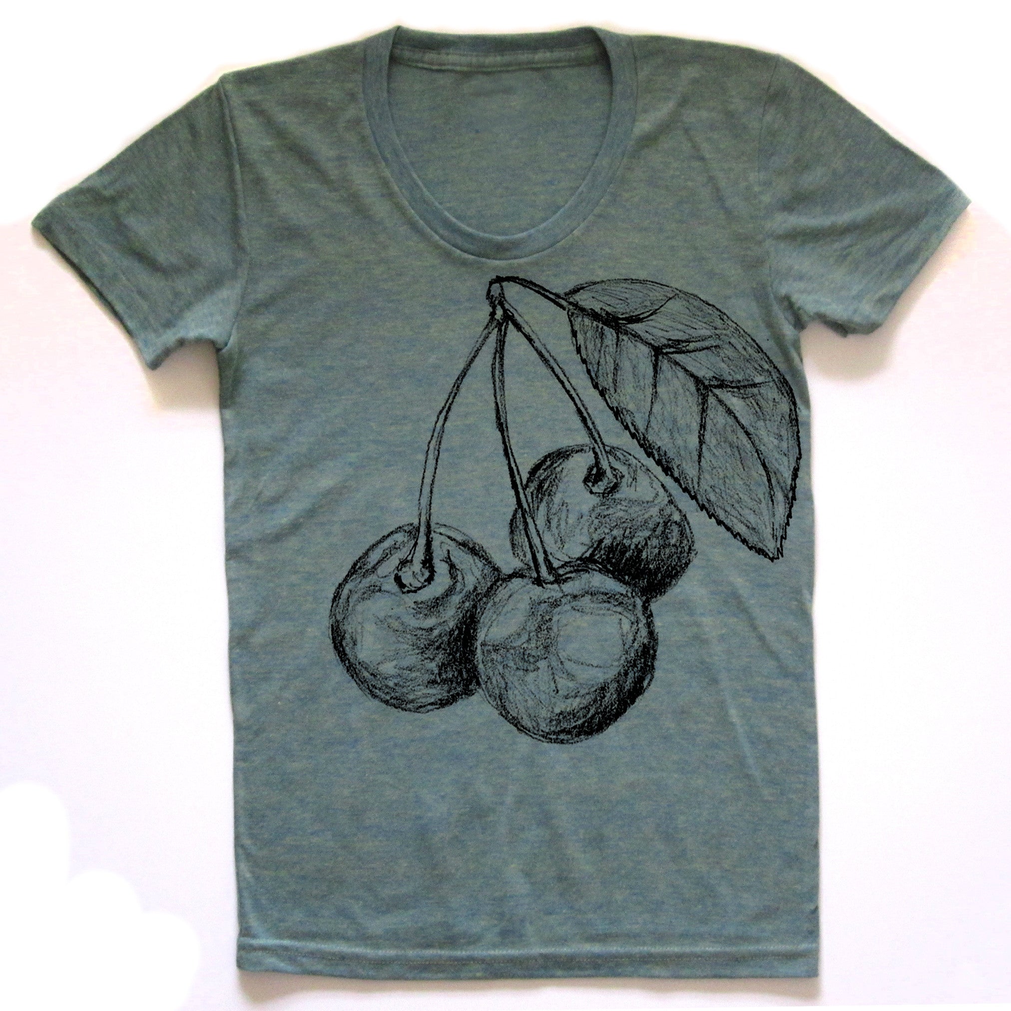 Cherries : women tri-blend tee, Women's Apparel - Megan Lee Designs