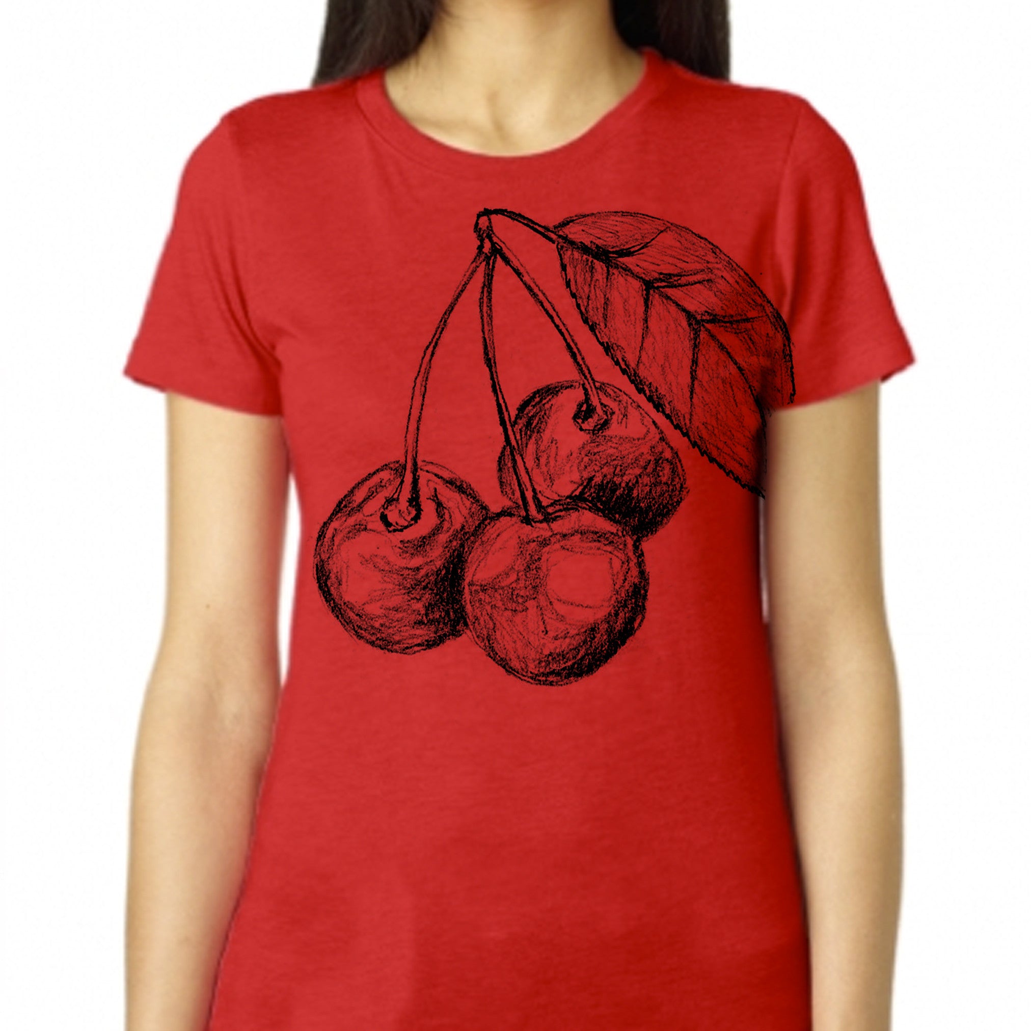 Cherries : women tri-blend tee, Women's Apparel - Megan Lee Designs