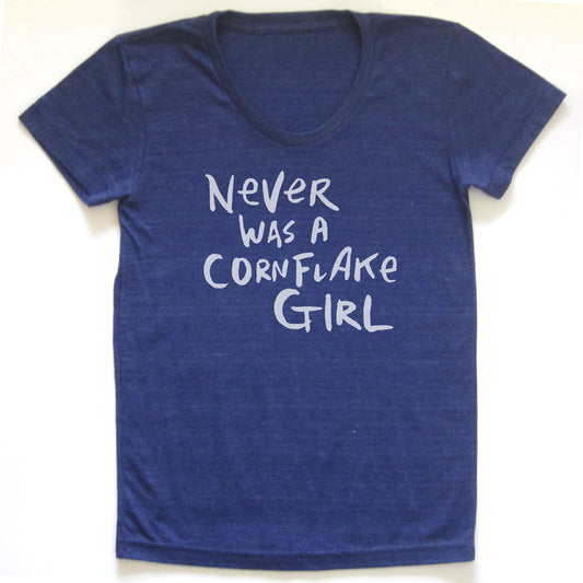Cornflake Girl Tee – Women’s Graphic V-Neck T-Shirt | Soft Tri-Blend Eco Ink