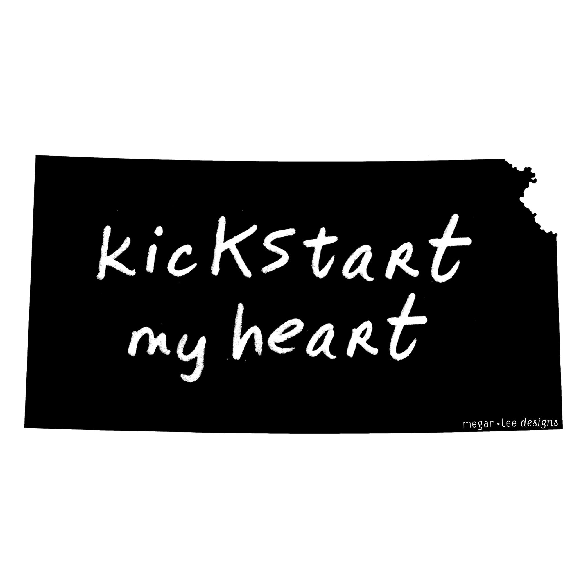 Kansas : kicKStart my heart women tri-blend tee, Women's Apparel - Megan Lee Designs