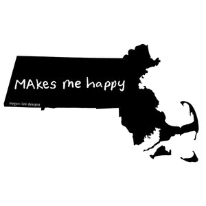 Massachusetts : MAkes me happy unisex tri-blend tee, Unisex Apparel - Megan Lee Designs