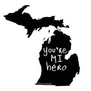 Michigan : you're MI hero women tri-blend tee, Women's Apparel - Megan Lee Designs