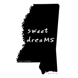 Mississippi : sweet dreaMS unisex tri-blend tee, Unisex Apparel - Megan Lee Designs
