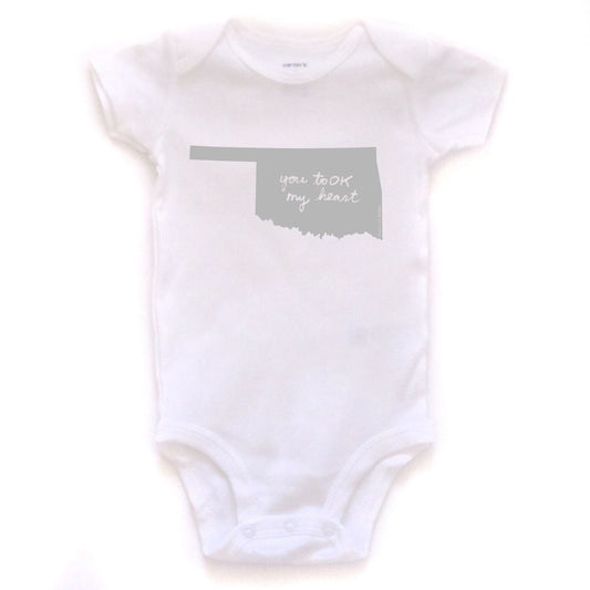 Oklahoma : you toOK my heart bodysuit (white), Baby Apparel - Megan Lee Designs