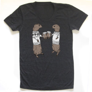 Otters : women tri-blend tee, Women's Apparel - Megan Lee Designs