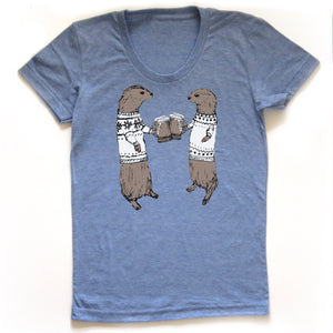 Otters : women tri-blend tee, Women's Apparel - Megan Lee Designs