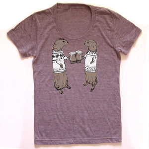 Otters : women tri-blend tee, Women's Apparel - Megan Lee Designs