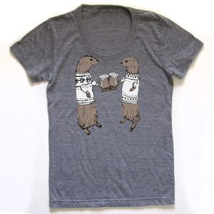 Otters : women tri-blend tee, Women's Apparel - Megan Lee Designs