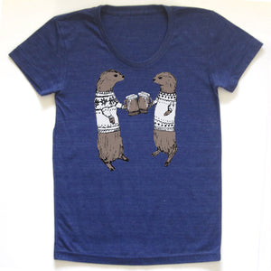 Otters : women tri-blend tee, Women's Apparel - Megan Lee Designs