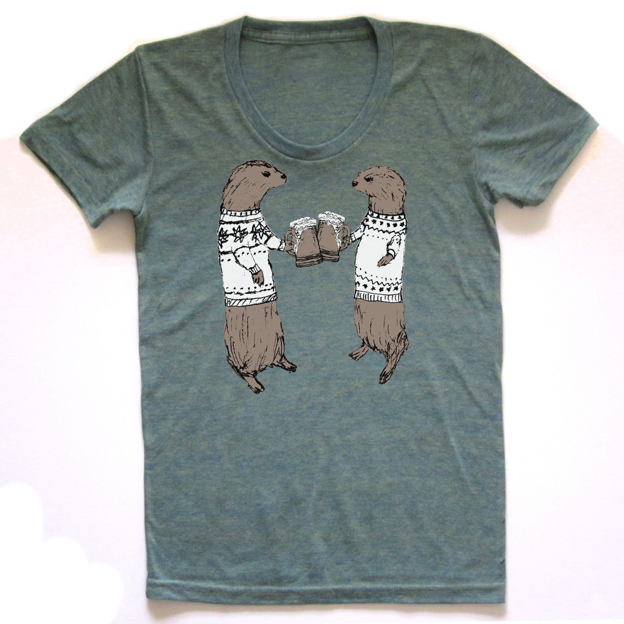 Otters : women tri-blend tee, Women's Apparel - Megan Lee Designs