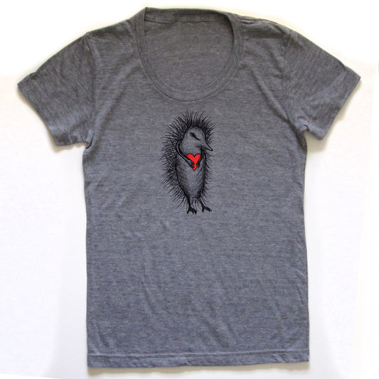 Women Tri-Blend Tee – Porcupine Design | Soft Cotton, Screen Printed Shirt