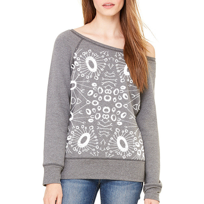 Radial Dot : Women's Wide-neck Sweatshirt, Women's Apparel - Megan Lee Designs