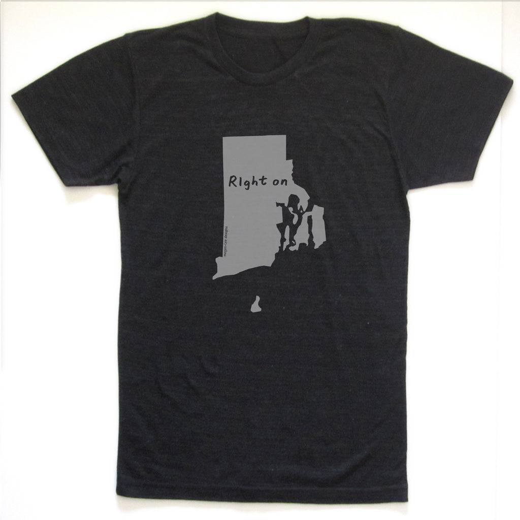 Rhode Island : RIght on unisex tri-blend tee, Unisex Apparel - Megan Lee Designs