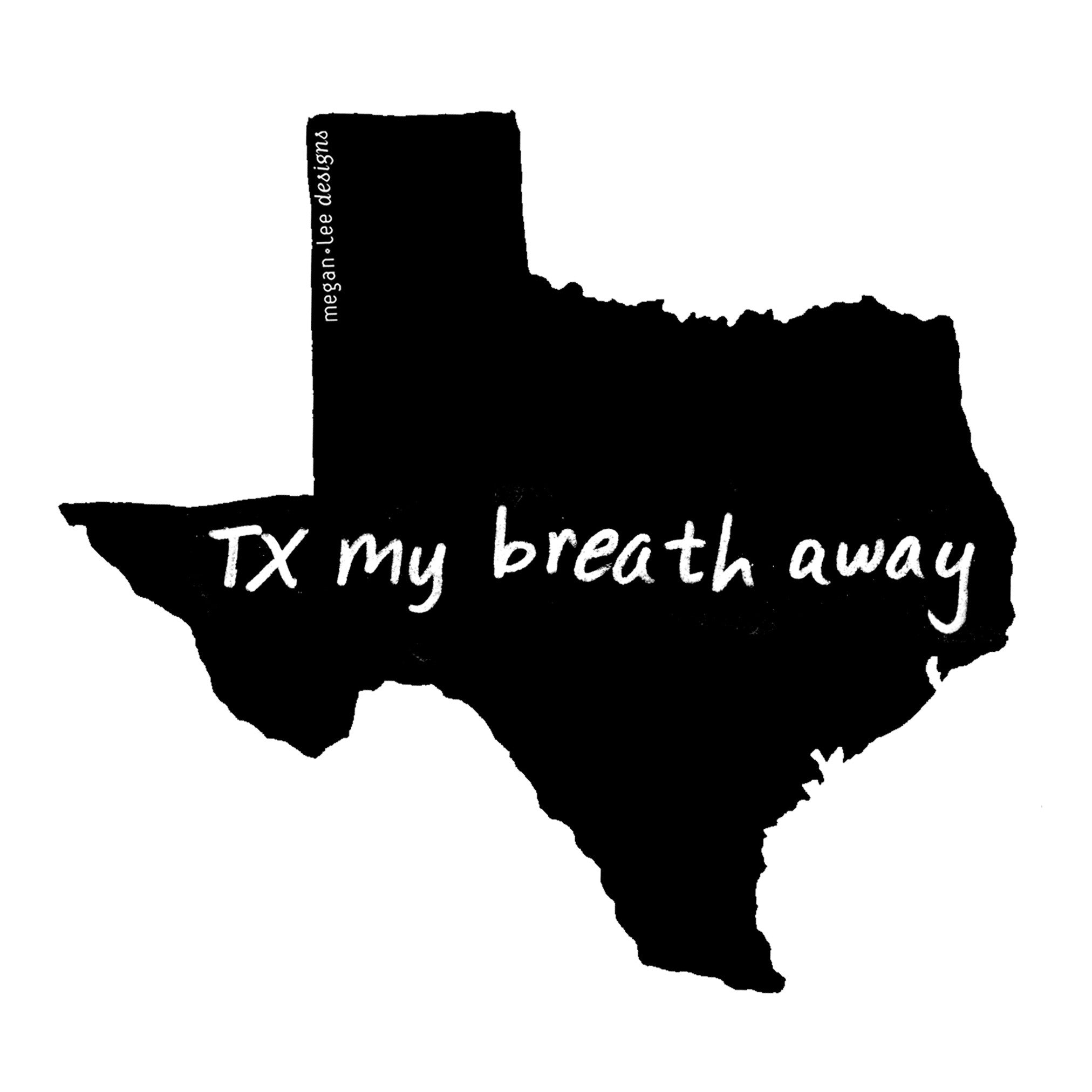 Texas : TX my breath away bodysuit (white), Baby Apparel - Megan Lee Designs