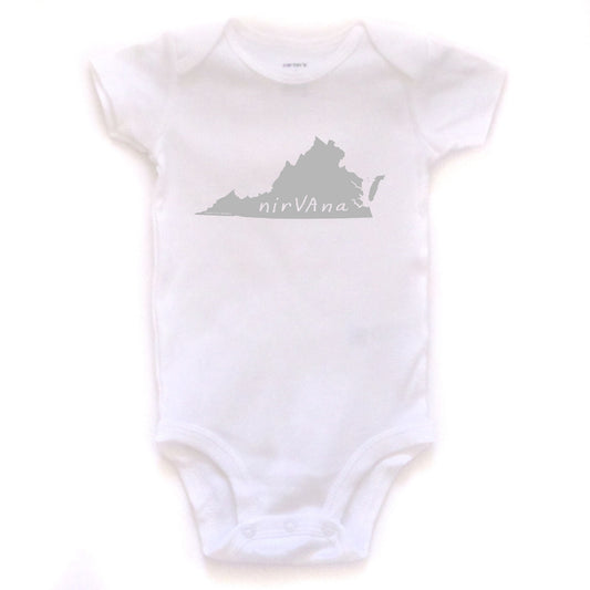 Virginia : nirVAna bodysuit (white), Baby Apparel - Megan Lee Designs