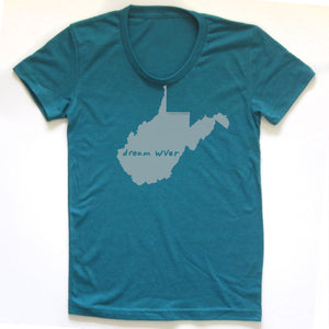 West Virginia : dream WVer women tri-blend tee, Women's Apparel - Megan Lee Designs