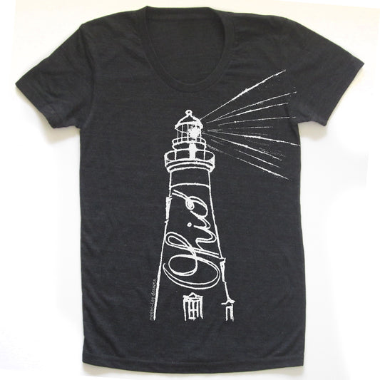 Ohio Lighthouse T-Shirt – Women's Graphic Tee With Scooped Neckline Top
