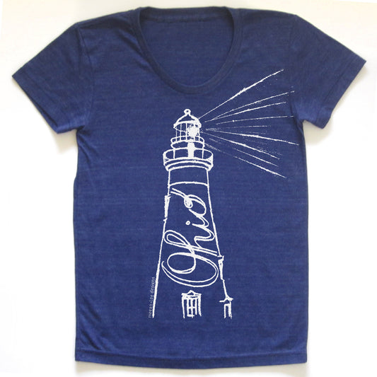 Ohio Lighthouse T-Shirt – Women's Graphic Tee With Scooped Neckline Top