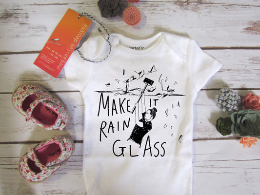 Baby Onesie Soft Cotton Bodysuit - Rain Glass Design | Machine Washable Baby Shower Gift