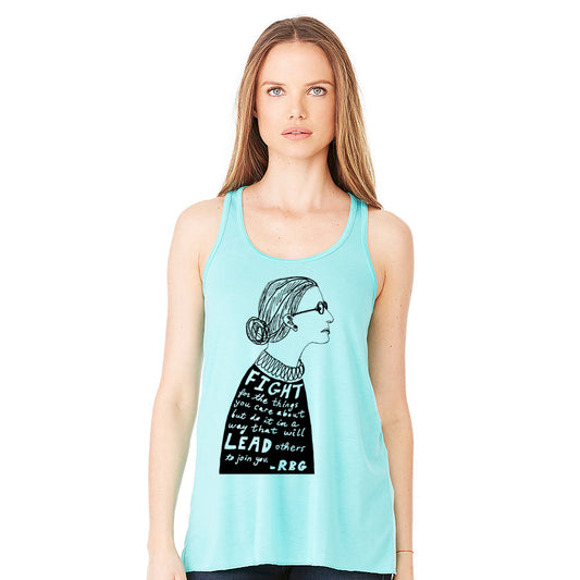 Flowy Racerback Tank by Megan Lee Designs – Soft Cotton, Hand Printed Summer Top