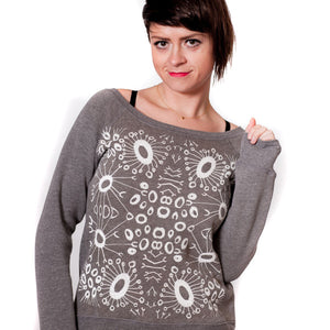 Radial Dot : Women's Wide-neck Sweatshirt, Women's Apparel - Megan Lee Designs