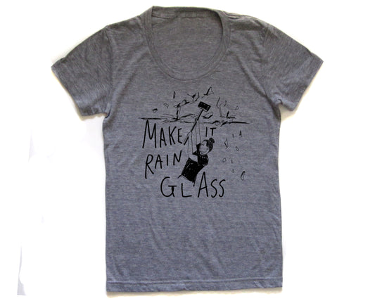 Women's Tri-Blend Tee - Rain Glass Design | Super Soft Lightweight Cotton Blend Shirt