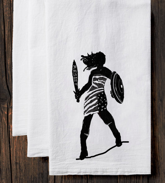 Resist Tea Towel – Soft Cotton Kitchen Decor | Loop Hanging, Machine Washable