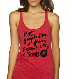 Flower Bomb : women's racerback tri-blend tank