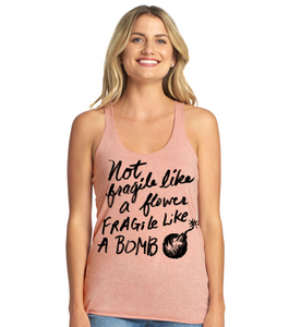 Flower Bomb : women's racerback tri-blend tank