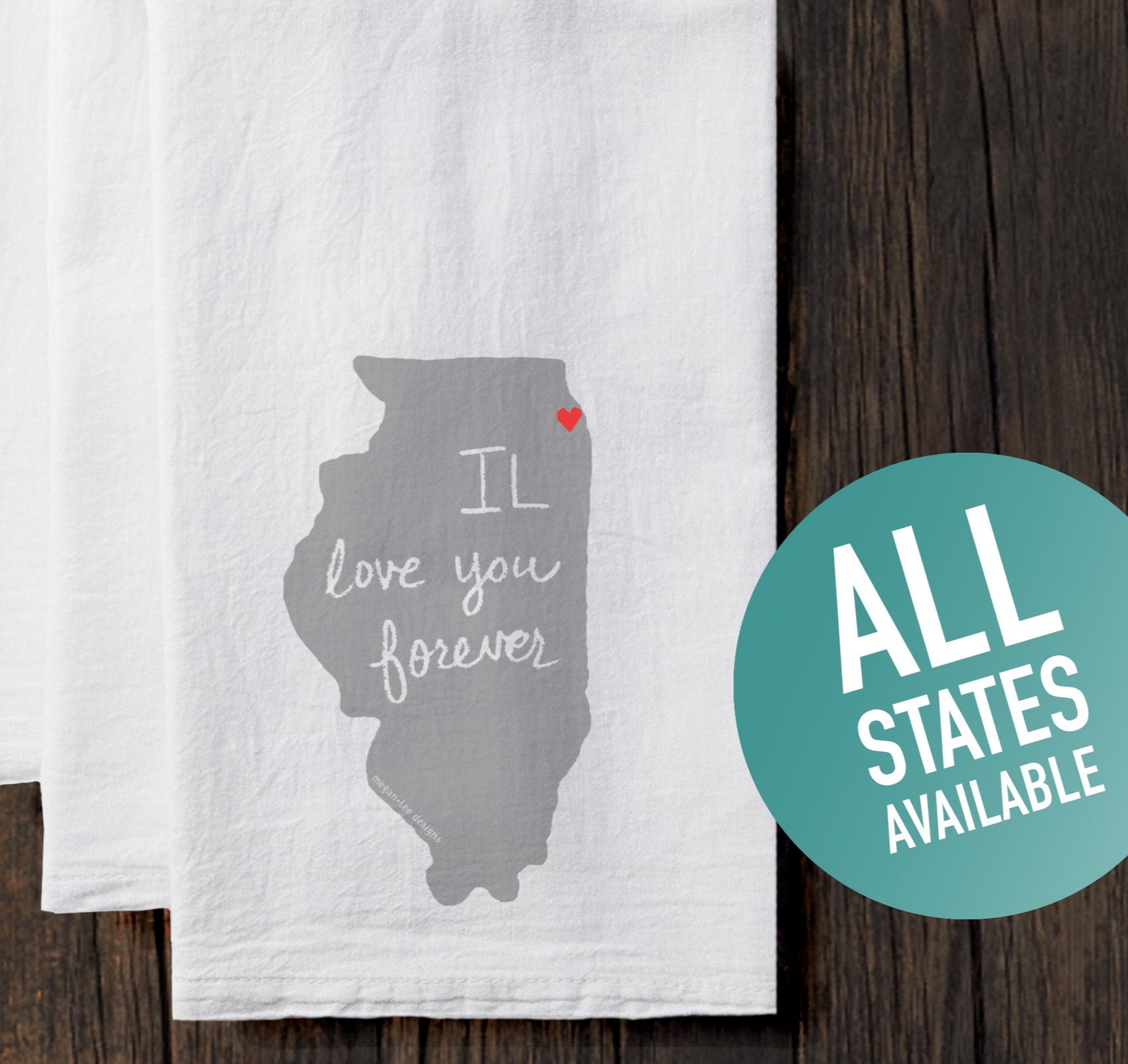 State of Mind Tea Towel - All 50 states available