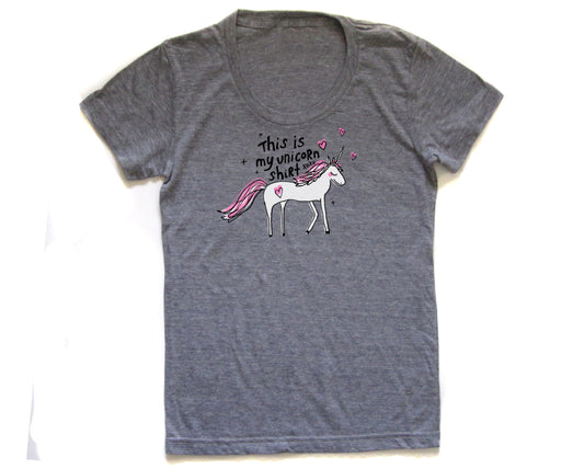 Women's Tri-Blend Tee - Unicorn Graphic Shirt | Megan Lee Designs Soft Cotton Rayon