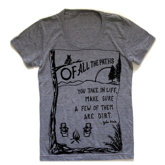 Women's Tri-Blend Tee - Paths Design | Soft Eco Friendly Outdoor Adventure Shirt