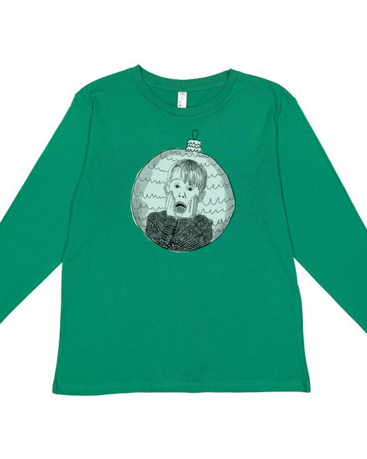 Youth Long Sleeve Shirt – Home Alone Hand Drawn Design | Soft Cotton Apparel