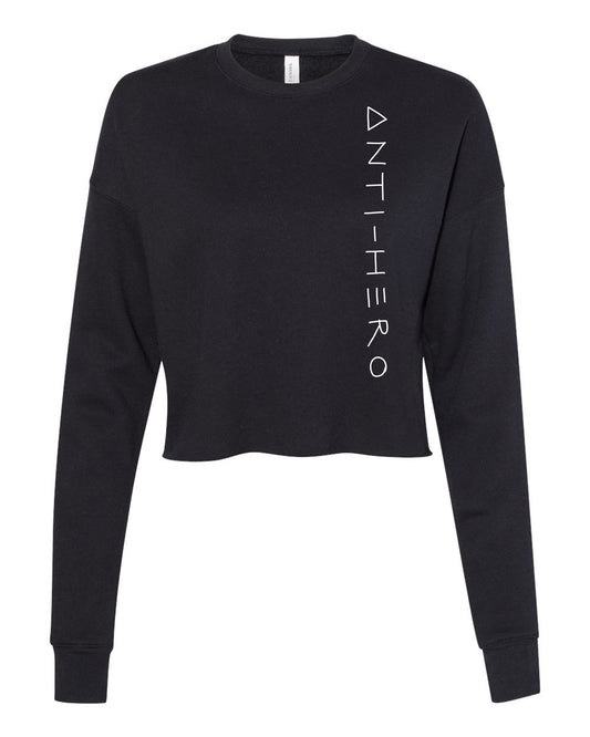 Crop Pullover Women's Soft Sweatshirt - Hand Printed Pullover With Eco Friendly Ink Design